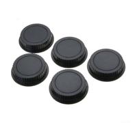 Tapa trasera de lente para Canon EF para cámaras EOS, 5 piezas, seguro para cubierta antipolvo a presión, protector de plástico negro