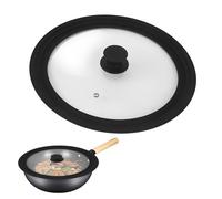 Tapa Universal,Tapa Sartén Universal con Borde Escalonado de Silicona Resistente al Calor para ollas, Adecuado para la mayoría de ollas y sartenes(Negra) (20-22-24cm)