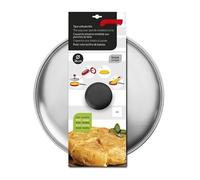 Tapa volteadora de tortillas de acero inoxidable Ø30cm, ideal para calentar, voltear y servir tortillas con facilidad.