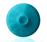 Tapa volteatortillas 26cm, tapa para sartén y para voltear tortilla de patatas, giratortillas de plástico para microondas, frigorífico, LIBRE DE BPA, tapa girar tortilla (25,5, Azul)