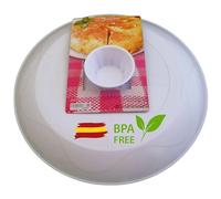 TAPA VOLTEATORTILLAS Sartenes| Gira Tortillas Tapadera | Ideal para Tortilla de Patatas| Vuelcatortillas Grande 29 Cm|Antisalpicaduras Cocina Plástico|Giratortillas Volteadora Vuelta Voltear|Blanca
