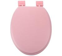Tapa Wc Cuadrada Asiento de Inodoro Alargado de Espuma Rosa | Cierre Lento, Suave Acolchado y Ajuste, para Baños Domésticos y Hoteles, Reemplazo Silencioso