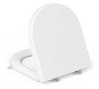 Tapa Wc Forma D Universal,YEAUPE PRO Asiento de Inodoro de Cierre Suave con Liberación Rápida para una Fácil Limpieza,Blanco,42,5 * 36,3 * 4,9CM
