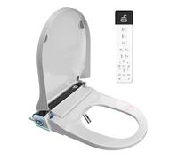 Tapa WC Japonesa Eléctrica Ultrafina 8cm - Asiento Inodoro Inteligente con Bidet Integrato, Calefactable, Apertura Automática, Agua Caliente, Secado & Mando, Tapas de Water con Luz Nocturna Forma U