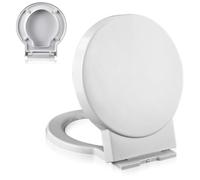 Tapa WC Universal con Cierre Suave, Retirada Rápida con Fácil Limpieza, Tapa de Inodoro de PP, Asiento de Inodoro Forma O - Redondo - Blanco - 44x39cm