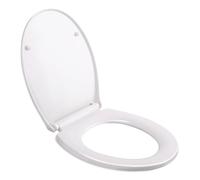 Tapa WC Universal, Himimi Tapa Inodoro con Bisagras Ajustables, Asiento de Inodoro en Forma de O, Desmontaje Rápido, Tapas de Water Cierre Suave Lento, Fácil de Limpiar(440 x 375 x 54 mm)