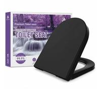 Tapa wc universal, Tapas de water,Asiento de Inodoro de Cierre Suave en Forma de D con Liberación Rápida para una Fácil Limpieza, Negro,recambio para tapa de váter resistente