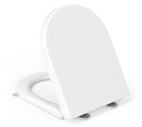Tapa WC Universal, YEAUPE PRO Asiento de Inodoro de Cierre Suave en Forma de D con Liberación Rápida para una Fácil Limpieza, Blanco, 46.5 x 36 CM