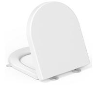 Tapa WC Universal, YEAUPE PRO Asiento de Inodoro de Cierre Suave en Forma de D con Liberación Rápida para una Fácil Limpieza, Blanco, 43 x 36 CM