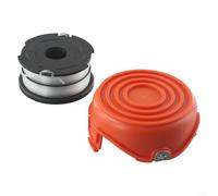 Tapa y línea de carrete de recortadora de cuerda compatible con BlackDecker GL653 GL65 GL656 GL660 GL670, repuesto para pieza 575648-00 y 575462-00, accesorio de jardín de césped