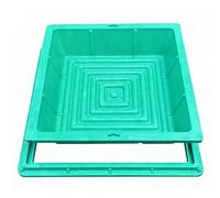 Tapa y Marco Arqueta Cuadrados Empotrados, Tapa de Alcantarilla de Color Verde para Patios y Jardines, Fabricadas con Resina Compuesta(30x30cm/12x12in)