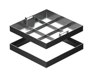 Tapa y Marco Arqueta de Acero Inoxidable 304, Tapa de Alcantarilla Invisible con Asa para Patio, Jardín, Pavimento, Sobrecarga de 5 Toneladas(50x50cm/20x20in)