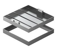 Tapa y marco de acero inoxidable, cubierta invisible con asas seguras para un fácil acceso a la cuenca de aguas residuales, diseño resistente para un uso duradero