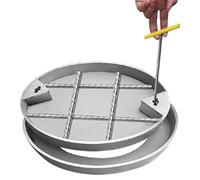 Tapa y Marco de Acero Inoxidable para Pozo de Registro, Tapa de alcantarillado empotrada de Alta Resistencia con Gancho Extractor, 81 cm de diámetro, Tapa Invisible para Tanque séptico.