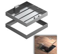 Tapa y Marco Invisibles de Alcantarilla, Tapa Cuadradas de Acero Inoxidable para Tanque Séptico, Fácil de Limpiar, Cubierta de Arqueta en Jardín o Patio(60 cm/24 in)