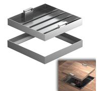 Tapa y Marco Invisibles de Alcantarilla, Tapa Cuadradas de Acero Inoxidable para Tanque Séptico, Fácil de Limpiar, Cubierta de Arqueta en Jardín o Patio(80 cm/31.5 in)