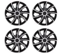 Tapacubos 17 " Negro y Plata Set de 4 Piezas Push-In Plástico NRM QUAD BICOLOR
