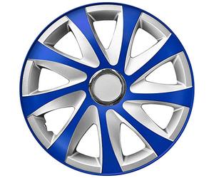 Tapacubos Drift Extra Plateado/Azul, 13 Pulgadas, Juego de 4 Unidades