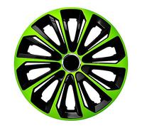 Tapacubos extra Strong negro/verde, 15 pulgadas, juego de 4 unidades