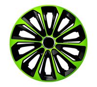 Tapacubos extra Strong negro/verde, 15 pulgadas, juego de 4 unidades