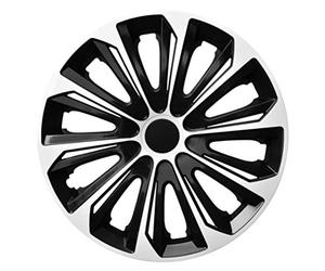 Tapacubos NRM Strong DUOCOLOR Blanco y Negro 15 ", Material: ABS - Método de Montaje: Push-in