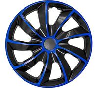Tapacubos Quad Negro/Azul, 15 Pulgadas, Juego de 4 Unidades