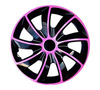 Tapacubos Quad Negro/Rosa, 16 Pulgadas, Juego de 4 Unidades