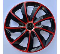 Tapacubos Stig Extra Negro/Rojo, 14 Pulgadas, Juego de 4 Unidades