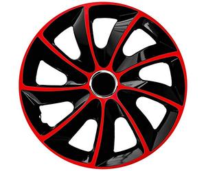 Tapacubos Stig Extra Negro/Rojo, 15 Pulgadas, Juego de 4 Unidades