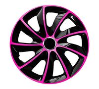 Tapacubos Stig Extra Negro/Rosa, 15 Pulgadas, Juego de 4 Unidades