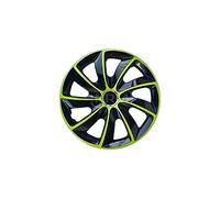 Tapacubos Stig Extra Negro/Verde, 14 Pulgadas, Juego de 4 Unidades