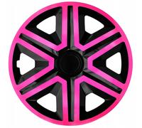 Tapacubos universales 14 pulgadas NRM ACTION rosa negro 4 piezas