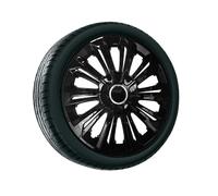 Tapacubos Universales 15" Strong 4 Piezas Color Negro Lacado