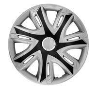 Tapacubos Universales 15" Supernova Set 4 piezas ABS Negro Plata NRM