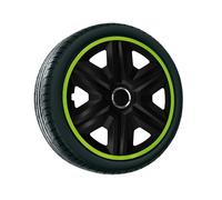 Tapacubos universales 16 pulgadas Fast Lux verde 4 piezas