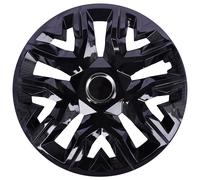 Tapacubos universales para NRM Perfecto, 4 unidades, plástico ABS, juego universal de 4 unidades (negro lacado, 16")