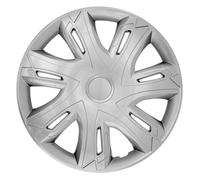 Tapa de ruedas universal de 16 pulgadas set de 4 plateada ABS resistente