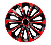 Tapacubos Extra Strong Negro/Rojo, 16 Pulgadas, Juego de 4 Unidades