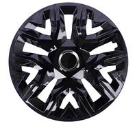 Tapacubos universales para NRM Perfecto, 4 unidades, plástico ABS, juego universal de 4 unidades (negro lacado, 16")