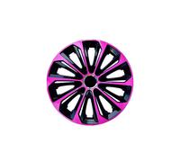 Tapacubos y faldones de rueda juego completo 4 piezas rosa/negro 15 pulgadas