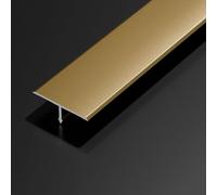 Tapajuntas Suelo/Perfil De Transición, Umbral De Piso Tira De Transición Metal Aluminio Moldura En T, Transición Suelo Fácil De Limpiar, Para Puertas De Entrada(Gold,0.8cm/0.31in)