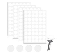 Tapas Autoadhesivas para Tornillos de Muebles - 216 Piezas 21 mm Tapa de Tornillo Blanca, Chapa autoadhesiva Tapa de Orificio de perforación Adhesivo de Tornillo a Prueba de Polvo Relleno de Pozo