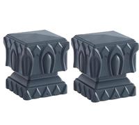 Tapas cuadradas for postes de valla, cubierta protectora for barandilla y barandilla de escalera, tapa de extremo de pasamanos for jardín de terraza al aire libre, 2 uds.(Grey,120mm)