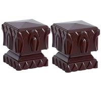 Tapas cuadradas for postes de valla, cubierta protectora for barandilla y barandilla de escalera, tapa de extremo de pasamanos for jardín de terraza al aire libre, 2 uds.(Brown,80mm)