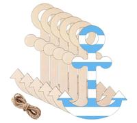 Tapas De Anclaje De Madera - Ancla De Pared De Madera | Madera Sin Terminar De Formas Náuticas Con Cuerda | Decoración De Bricolaje De Pintura Para Les, Fiesta, Tema De Playa, Hogar | Adornos