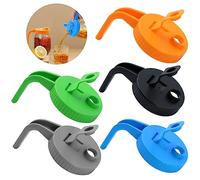 Tapas de boca ancha reutilizables para tarros Mason, 5 unidades, tapas de plástico con mango, sellado hermético y a prueba de fugas, boquilla fácil de vertir, convierte tus tarros Mason de calibre de