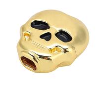 TAPAS DE BOTÓN DE CLAVIJA DE AFINACIÓN CÓNCAVA EN FORMA DE CALAVERA PARA GUITARRA ELÉCTRICA FOLK 6 PIEZAS (Oro)