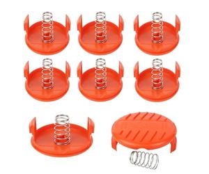 Tapas de Carrete,Tianher 8 Piezas Tapas para Cortacésped Tapa de Bobina Repuesto Bobinas Automáticas Spool Cap Covers Primavera Compatible Cortadoras Césped Black-Decker Rc-100-P Carrete Corte AFS