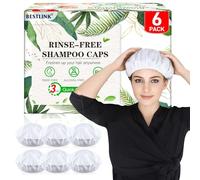 Tapas de champú sin enjuague, paquete de 6 cápsulas de champú sin agua para pacientes postrados en cama y ancianos, gorros de ducha para lavado de cabello sin enjuague para después de la cirugía