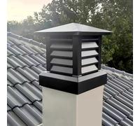 Tapas de Chimenea de aleación de Aluminio, con ventilación de Techo cónica Negra y Capota, 350 x 350 mm (13,8 x 13,8 Pulgadas), Resistente Cubierta Exterior para Horno.